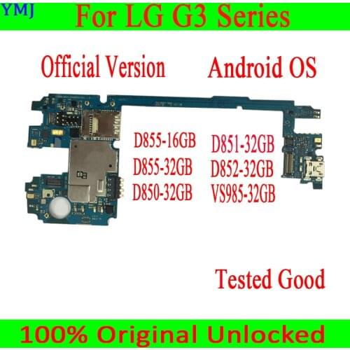 Motherboard For LG G3 D855 D851 D852 D850 VS985 Motherboard original unlocked Mainboard with Android OS System 16gb/32gb