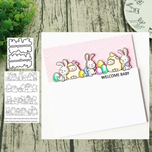 Animals Metal Cutting Dies and clear stamps Stencils for DIY Scrapbook Photo Album Paper Card Decorative