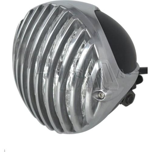 Motorcycle Aluminum Front Head Lamp Old School Vintage Grill Headlight Fit For Harley Triumph Honda Chopper