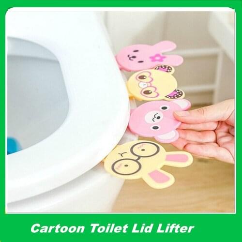 Cartoon Cover Lifter Toilet Seat Handle Bathroom Lid Cover Toilet Bowl Seat Lift Handle Bathroom Toilet Seat Holder Accessories