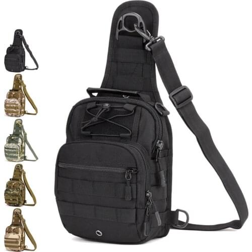 Men Outdoor Riding Fishing Camp Hiking Nylon Waterproof Chest Bags Pack Molle Tactics Messenger Cross Body Shoulder Bag Rucksack