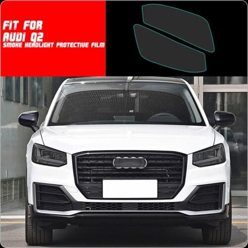 New Car LH+RH Smoke TPU Headlights Protective Precut Film Sticker Cover Trim Fit For Audi Q2