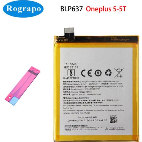 New Original 3300mAh One Plus BLP637 Replacement Battery For OnePlus 5 Five A5000 1+ 5T A5010 Cell Mobile Phone