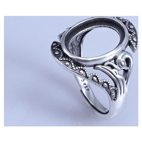 10*14mm 925 STERLING SILVER women Semi Mount Bases Blanks base blank Pad VINTAGE rings rings Setting set jewelry gift diy A2576