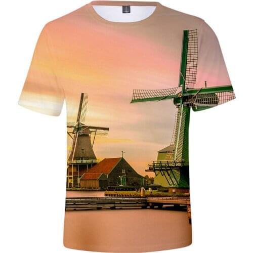 Beach Windmill T shirt Men Women T-shirt Tee Shirt Mens Ocean Sky Beautiful Seaside View Tshirts 3D Breathable Tops t shirts