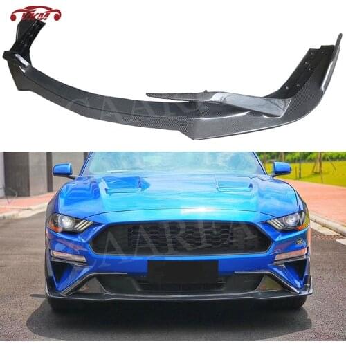 Carbon Fiber Front Bumper Lip Splitters Spoiler for Ford Mustang 2018 2019 FRP Car Splitter Body Kit