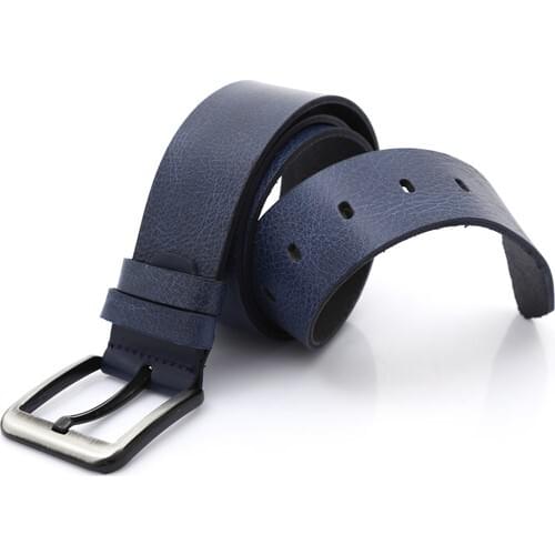 Paşala Genuine Leather Belt Sports/jean 4.5 cm Navy Blue Male
