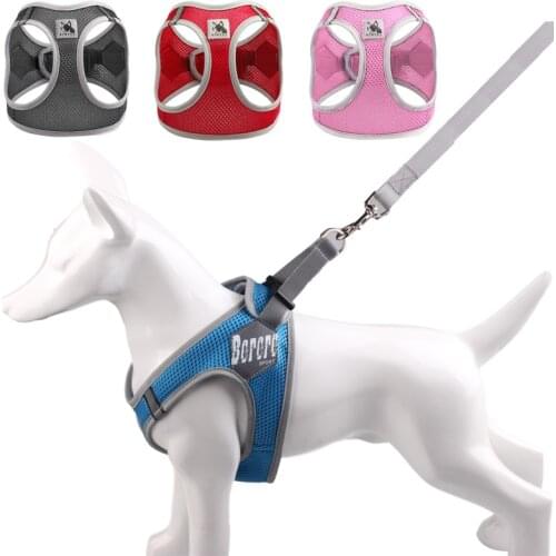 Reflective Puppy Medium Dog Vest Harness for Small Dogs No Pull Breathable Pet Cat Harnesses Accessories suministros para perros