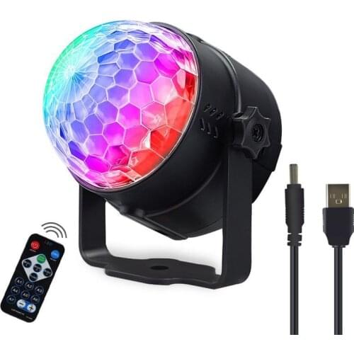 DC5V Sound Activated Rotating Disco Ball Party Lights Strobe Light 3W RGB LED Stage Lights For Christmas Home KTV Xmas Wedding