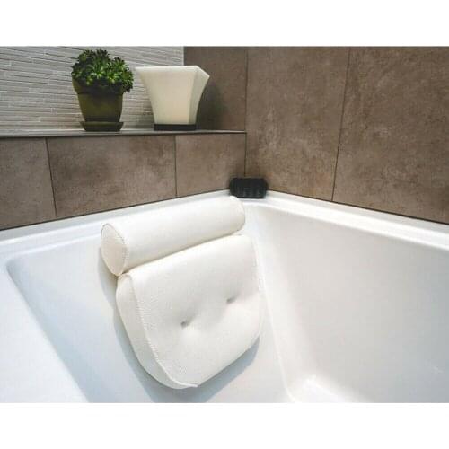 High Quality Tub Spa Pillow Cushion Neck Back Support Foam Comfort Bathtub 6 Suction Cup
