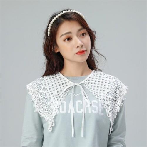 Women Lace Fake Collar Detachable Shirt Lapel Shawl Shoulder Wrap False Collar Blouse Top Women Clothes Half-Shirt Accessories