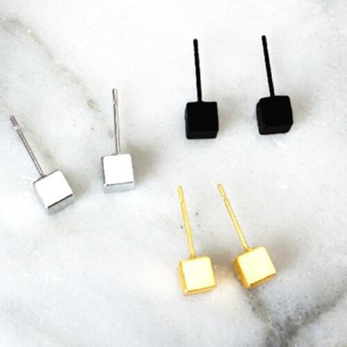 2020NewFashion Punk Design Simple Gold Alloy T Bar Stud Earrings For Women Ear Earrings Square Triangle Jewelry Geometry