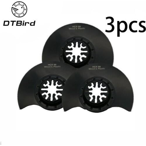 3pcs 88mm Flush Segment Oscillating Multi Tool Saw Blades For Renovator Tool For Multimaster Wood Plastic Woodworking