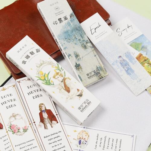 30Pcs/Pack Creative Impression Gallery Journey DIY Card Paper Bookmark Message Card School Supplies Bookmark Stationery Supplies