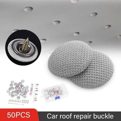 50pcs Car Interior Roof Buckles Headliner Ceiling Cloth Fixing Screw Cap Repair Automotive Care Fabric Buckle Rivets Retainer
