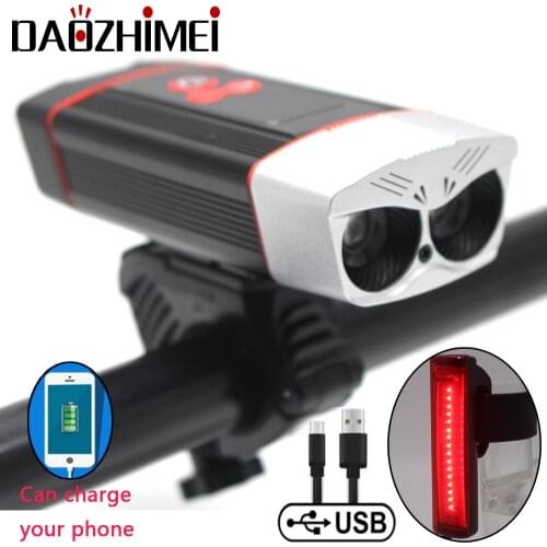 5200mAh Bicycle Lights USB Rechargeable T6 LED Headlight Outdoor Front Light Mountain Bike Waterproof Lamp Bike Light Accessorie