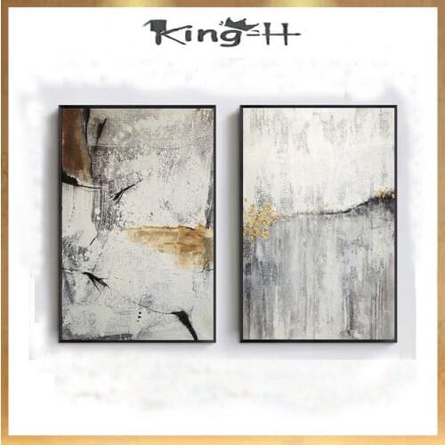 Hand-painted combination of Gray Marble Abstract Gold Line Nordic Wall Art Agate Painting Pictures For Living Room Decor