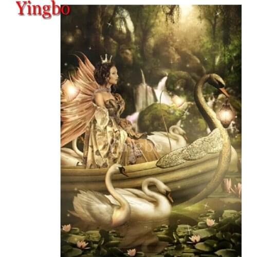 DIY diamond embroidery Fairy and swan full square round diamond painting cross stitch kit needlework 5D mosaic wall stickers