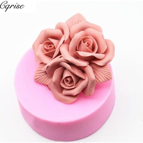Three Rose Flower Soap Mold Flower Shape Candle Mold Soap Silicone Chocolate Mould Tray Homemade Making DIY Flower Candle Mold