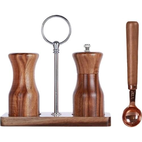 Wooden Salt and Pepper Mill Grinder Manual Sea Salt and Pepper Mills for Seasoning Meal Prep Cooking Dining Kitchen Tool