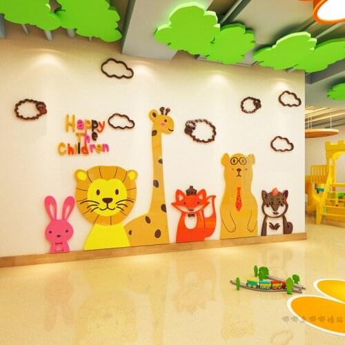 Childrens room kindergarten wall decoration wall sticker Casino classroom living room bedroom Cartoon 3D self-adhesive stickers
