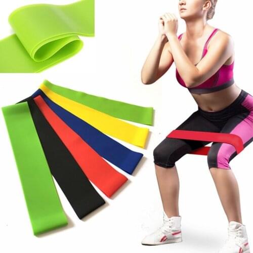 5 Colors Elastic Rubber Resistance Bands Fitness Loop Yoga Pilates Home Gym Fitness Exercise Workout Training Pull Rope Expander