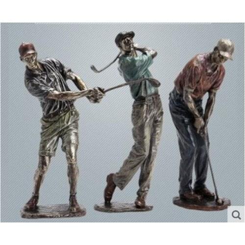 European-style resin figure sculpture desk pieces golfer pieces to play golf laces article horseracing knight sweethearts