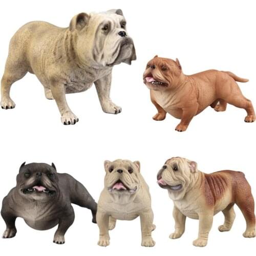 Simulation Bulldog Figure Collectible Toys Dog Animal Action Figures Kids Movable Toy