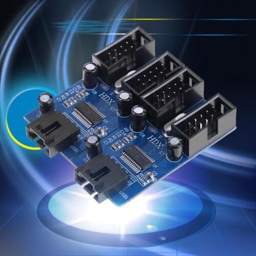 Motherboard 9 Pin USB Header Male 1 to 4 Female Extension Cable Card Desktop USB2.0 HUB Connector Adapter 9 pin Port Multilier