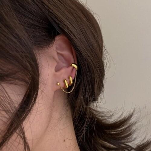 Korean Ins Gold Color Stud Earrings For Women Girls Metal Ball Studs Square Shape Geometrical Small Earrings Minimalist Jewelry