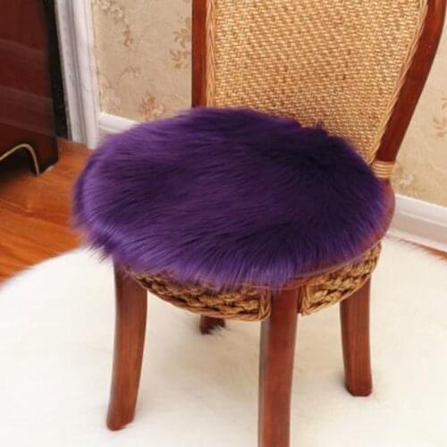 Faux Fur Mat Rug Long Flurry Chair Cover Household Bedroom Warm Mat Sofa Chair Pad Eco-friendly Round Carpet For Home Decoration