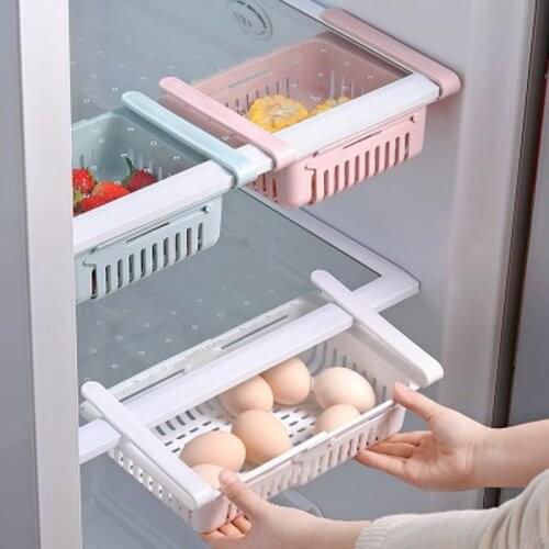 Kitchen smart storage rack Refrigerator partition layer sorting storage basket large space compartments dropshipping provide