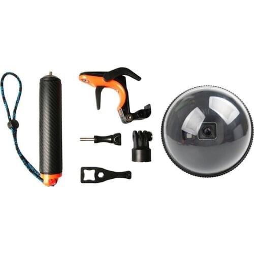 Dome Port Lens for GoPro Hero 5 6 Black with Waterproof Housing Case, Hand Floating Grip and Trigger Transparent Cover Diving Un