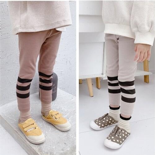 Baby Girls Leggings Autumn Spring New Childrens Cotton Soft Striped Skinny Pants Kids Fashion Elastic Waist Trousers for Girls