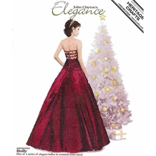 Top Manufacturer Embroidery Elegant Lady Cross Stitch Pattern Designer with 100% Cotton Flosses & Free Shipping for Wall Decor