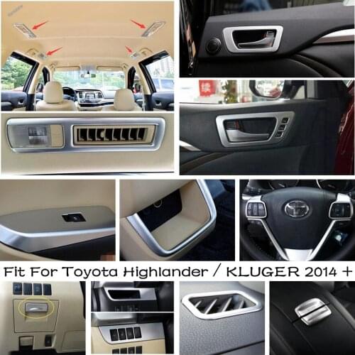 Lapetus Matte Interior Refit Kit For Toyota Highlander / KLUGER 2014 - 2019 Inner Door Handle Bowl Frame Decorative Cover Trim