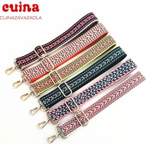 Fashion Bag Handle Bag Strap For Women Removable Diy Shoulder Rainbow Handbag Accessories Cross Body Messenger Nylon Bag Straps