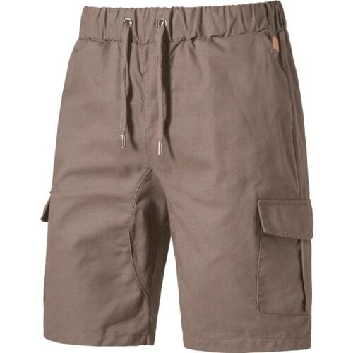 Mens Military Cargo Shorts 2021 Summer New Shorts Men five-point Pants Solid Color Loose Casual Drawstring Shorts Plus Size