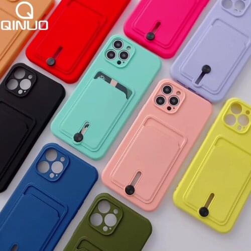 New Card Holder Purse Shell Case For iPhone 11 Pro Max 12 Mini XS X XR 7 8 Plus SE 2020 Soft Silicone Luxury Wallet Bumper Cover