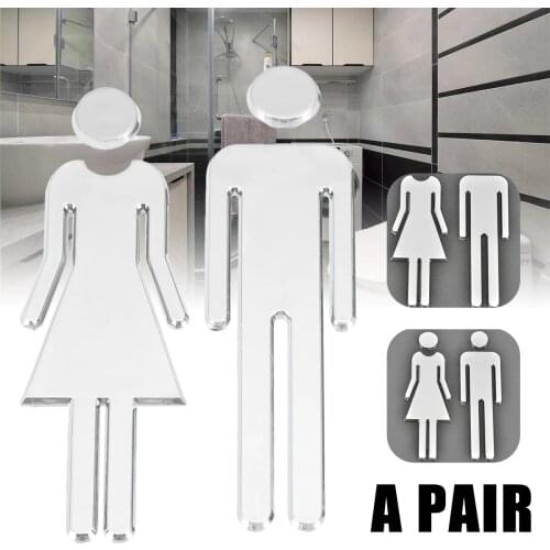 Adhesive MEN WOMEN Toilet Door Sign Bathroom Restroom WC Door Sign for WC Toilet Door Sign Sticker