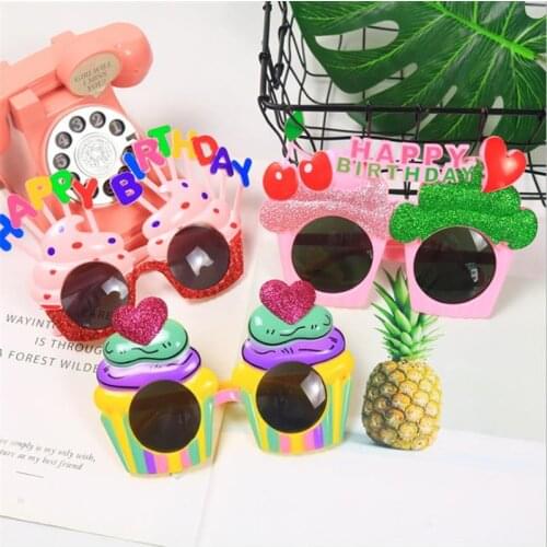1pc Happy Birthday Party Glasses Funny Candle Sunflower Rainbow Sunglasses Photo Booth Props For Kids Favor Party Decor Supplies