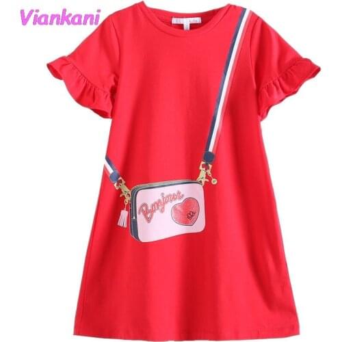 Baby Girsl Casual Cotton Dress Kids Children 2021 Summer cartoon clothing short sleeve dress kids girls dress clothes