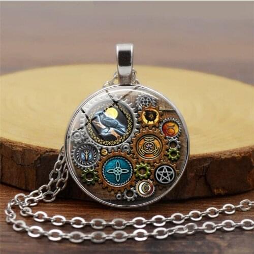 Vintage bird time gem Birdhouse Pendant Necklace Chain Necklaces Women Jewelry Time Gem Necklace Men gift