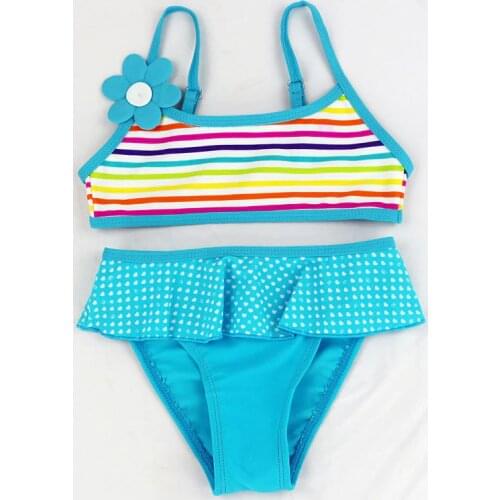 Girls Split Two-pieces Swimwear Bikini Childrens Swimwear Girls Bathing Suits Baby Floral Swimming Suit Girl Swimwear Beachwear