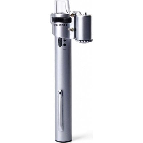 100X Gem Jewelry Handheld Pocket Microscope Loupe Focus Adjustable Magnifier With 2 LEDs