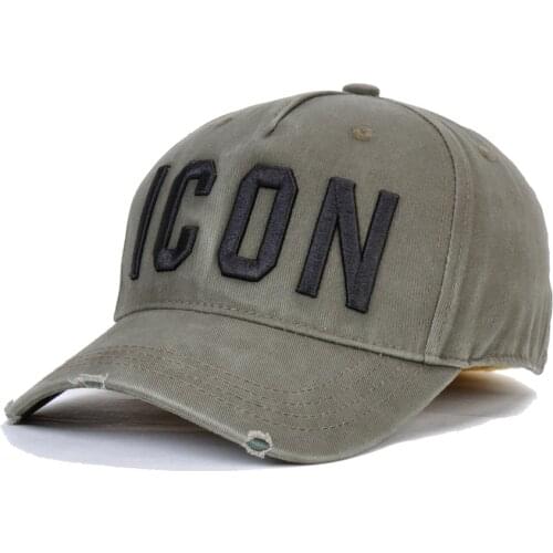 Customized DSQ cotton designer hip hop hat truck driver hat dad hat icon hat adjustable mens and womens Snapback Army Green