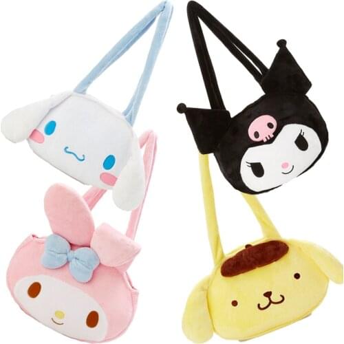 Cute Girl Sanrio Kawaii Anime Plush Toys Cartoon Kuromi My Melody Cinnamoroll Soft Stuffed Plush Backpacks Birthday For Kids