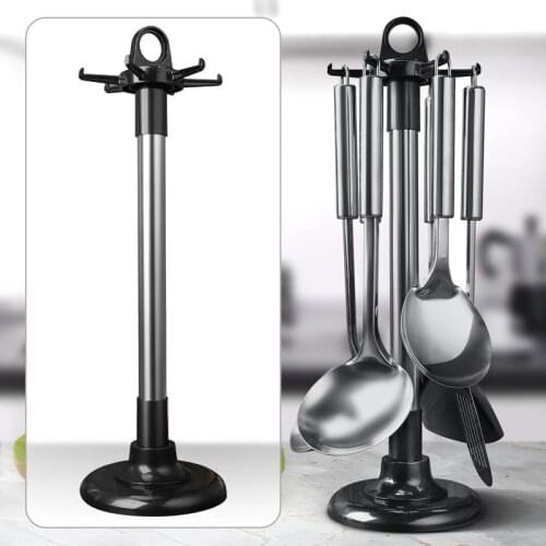 Kitchen Organizer Hooks Kitchenware Storage Rack Rotatable Organizer Rack Spatula Spoon Knife Storage