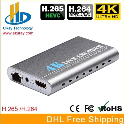 4K Ultra HD HEVC H.265 H.264 HDMI + MIC To IP Video Encoder IPTV Encoder H 265 H 264 Server Support RTSP HTTP UDP HLS RTMP