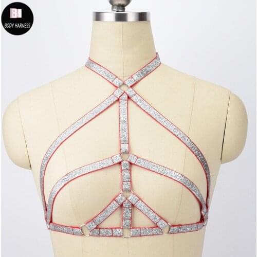 BODY HARNESS Women Suspender Belt Rave Fetish Wear Bondage Harness Bra Gothic Sexy Costumes Lingerie Bondage Harness Cage Bra